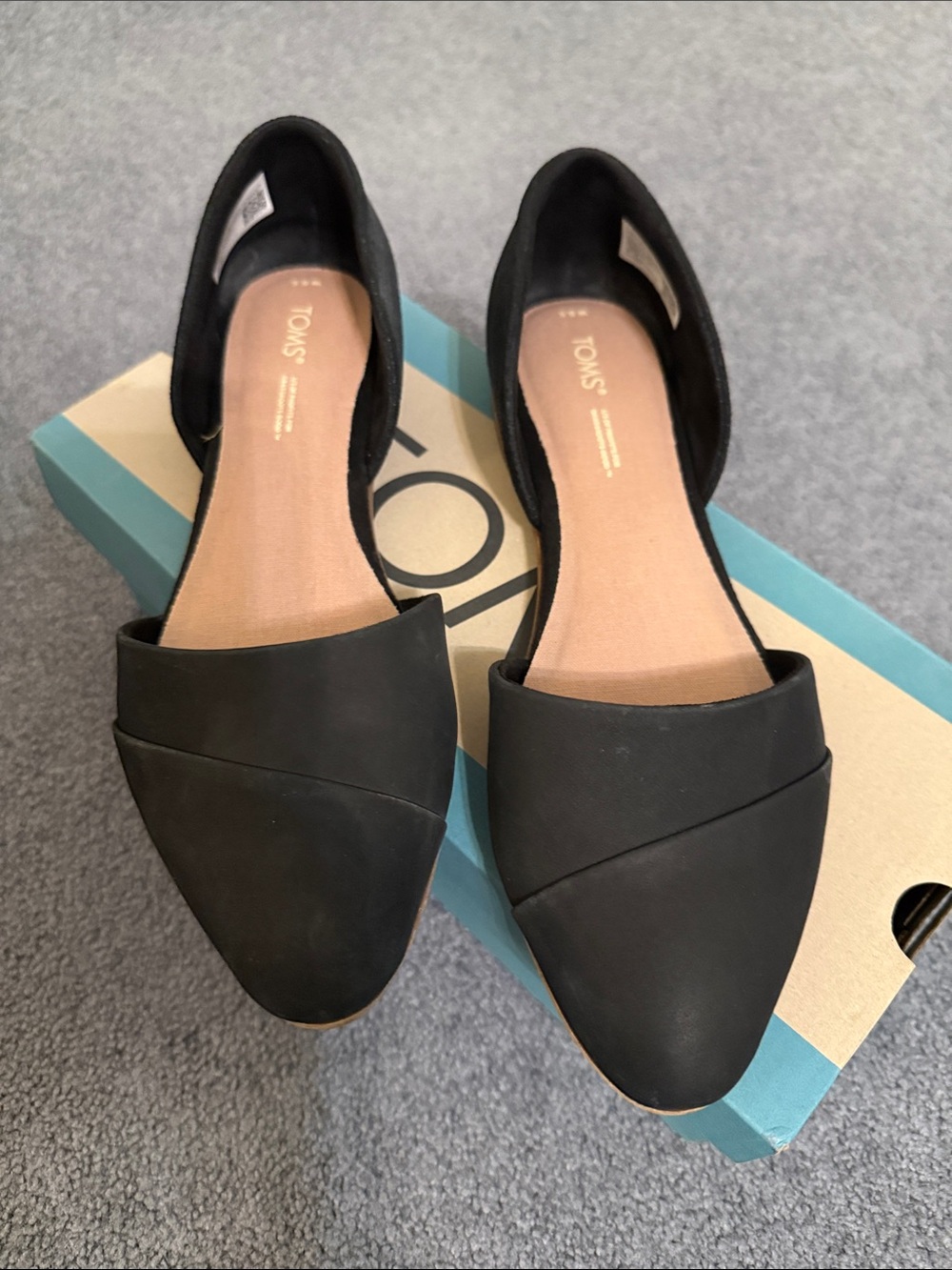 Toms Black D'Orsay Flats